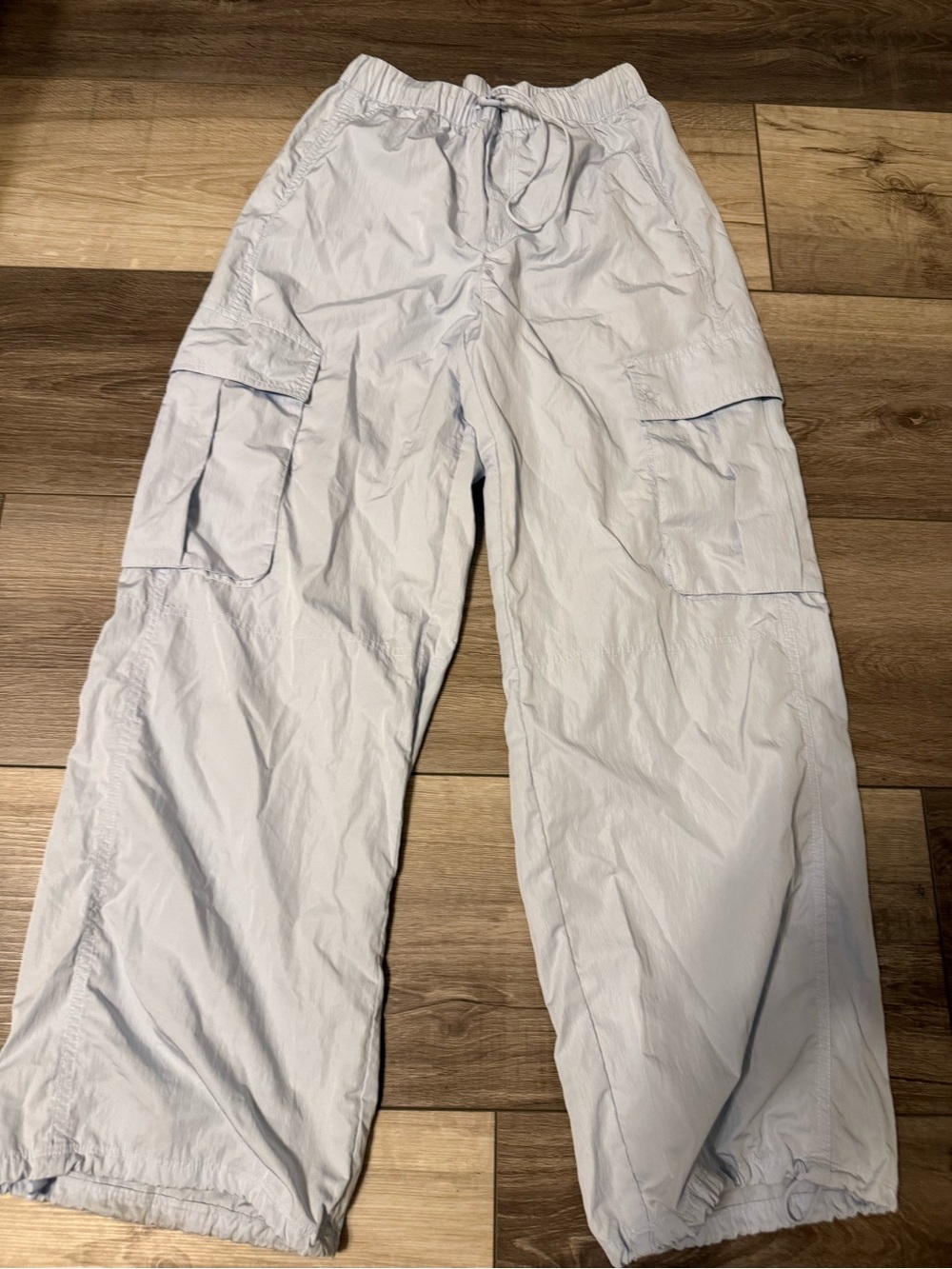 aerie Light Blue Cargo Track Pants with Drawstring